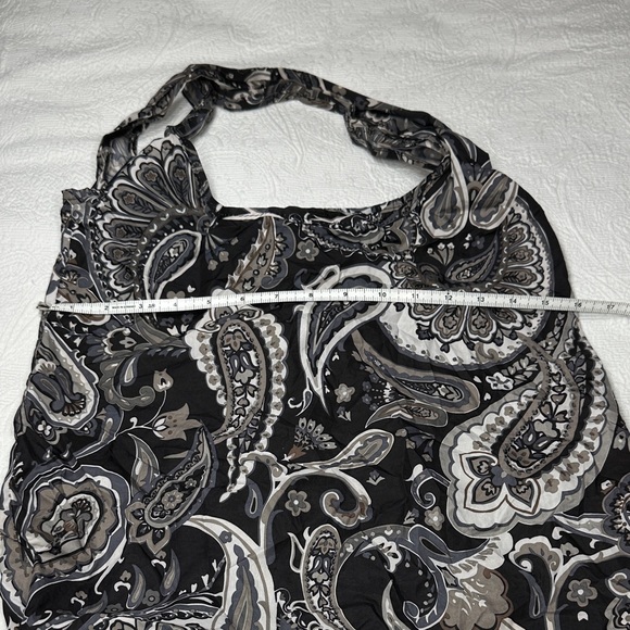 Lands' End Black and Gray Paisley Market Bag - Picture 5 of 5